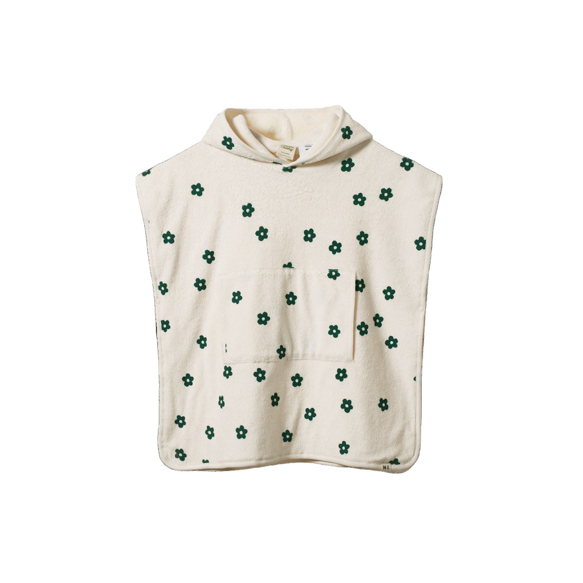 ORGANIC COTTON PONCHO TOWEL || FLORA NATURAL PRINT | Nature Baby