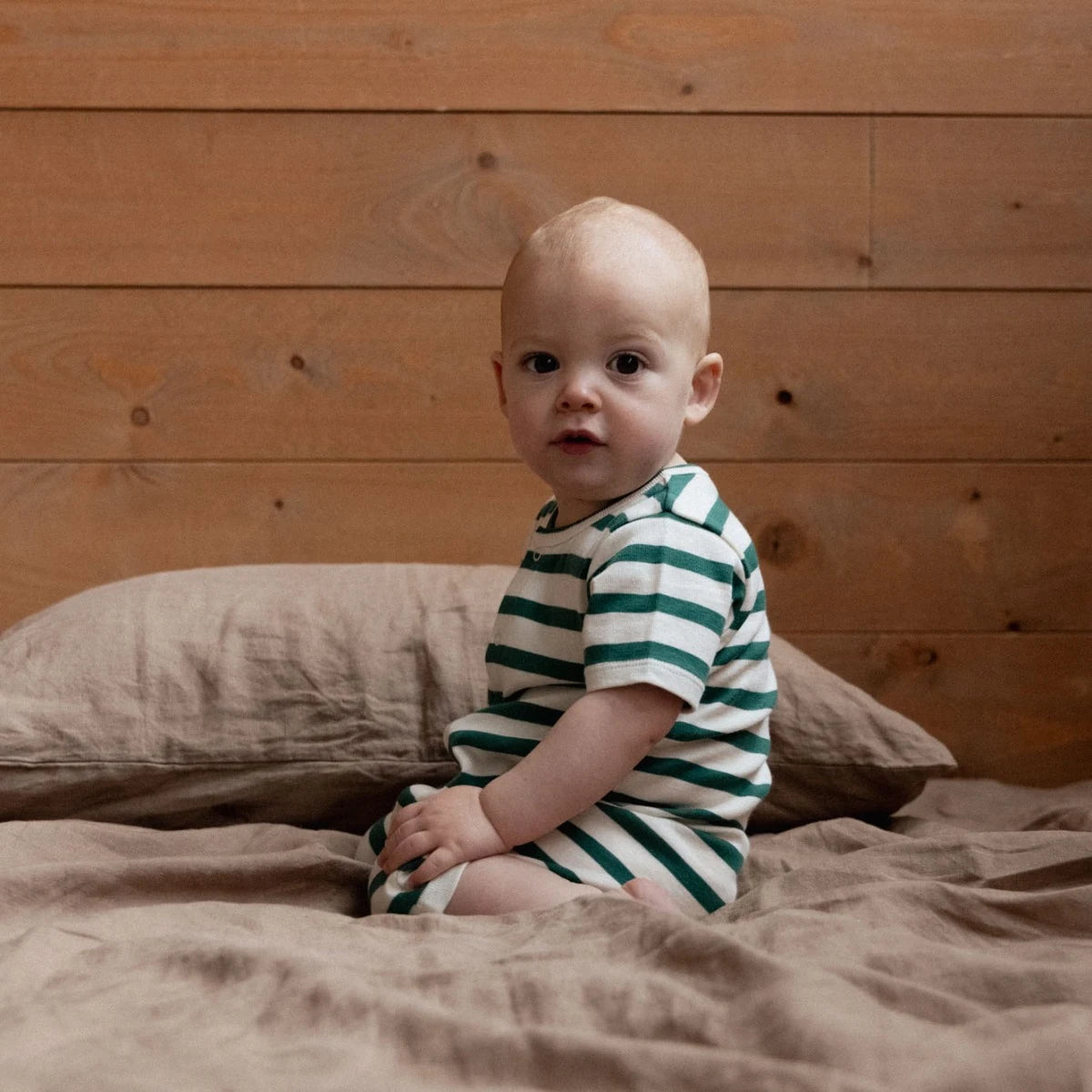 SUMMER SLEEPY SUIT || PEPPERMINT HOLIDAY STRIPE | Nature Baby