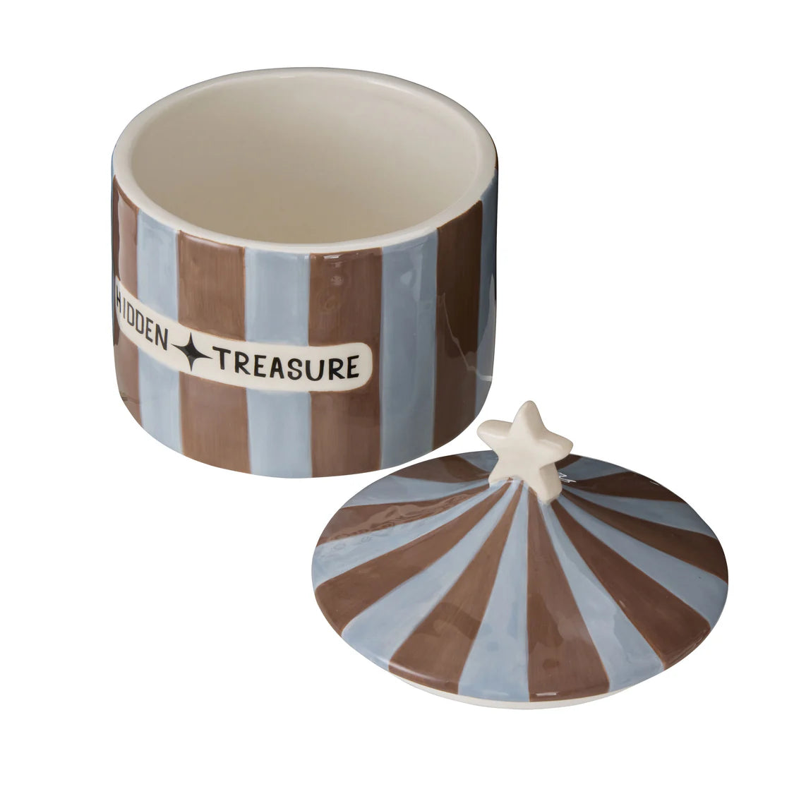 Hidden Treasure Cannister Blue & Brown | Emporium