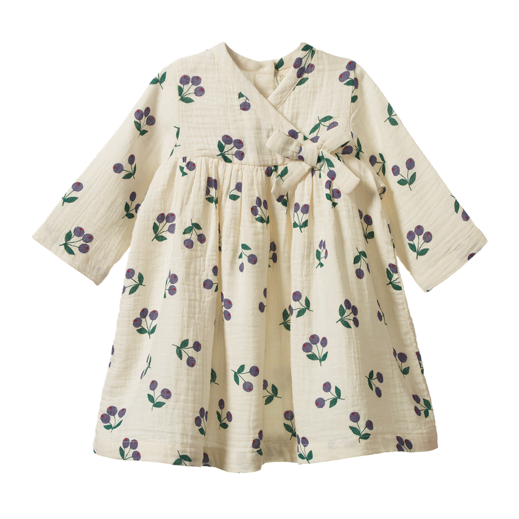 MABEL DRESS - Winter Berry Natural Print | Nature Baby