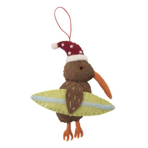 Kiwi with Surfboard - Green | Pashom
