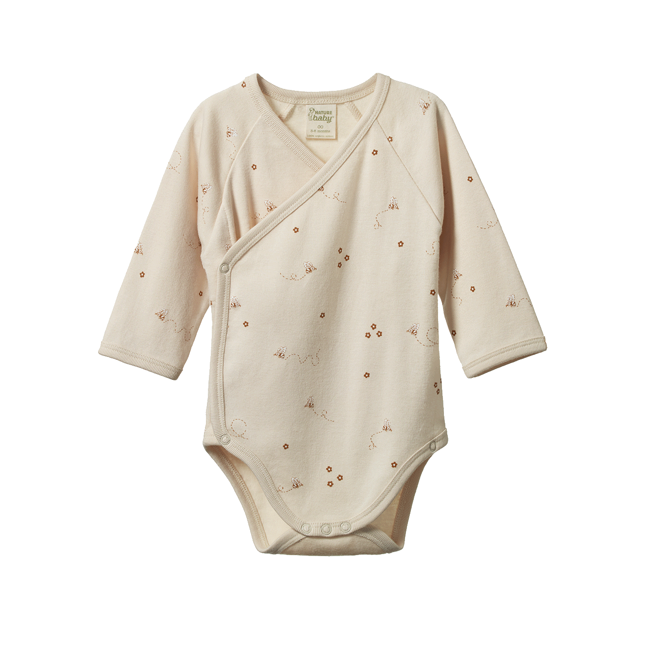 Long Sleeve KIMONO BODYSUIT Bumble Bee Print | Nature Baby