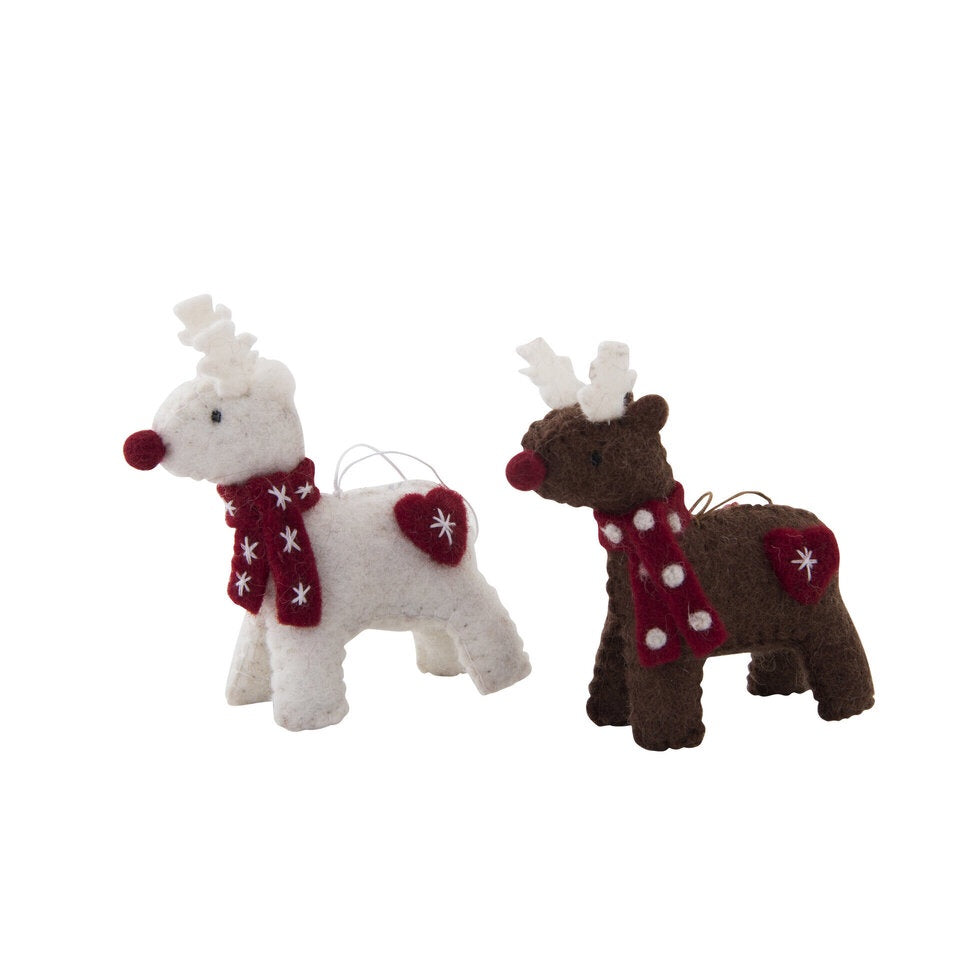 Reindeer with Scarf - White | Pashom