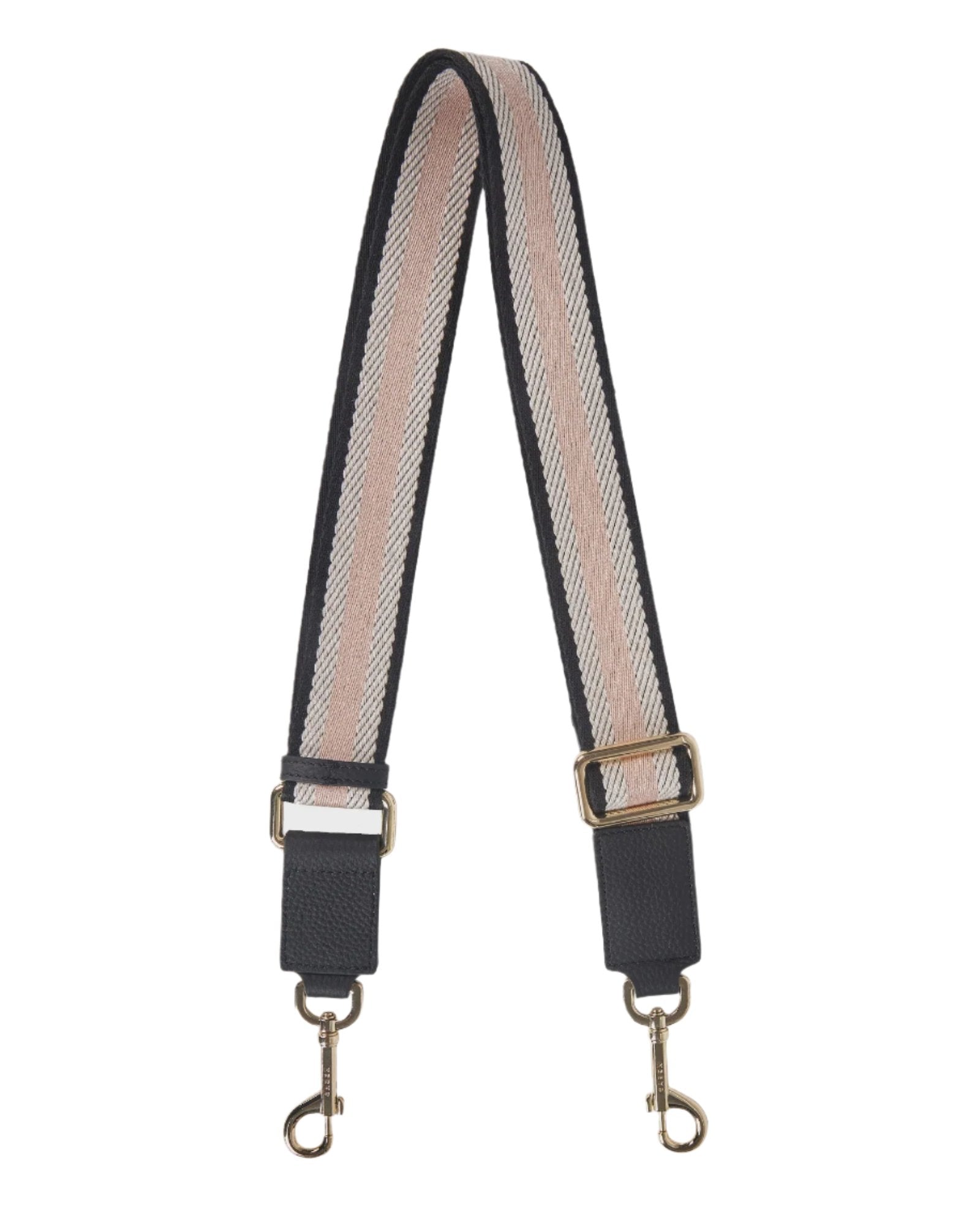 Feature Strap Webbing Black + White + Blush | Saben