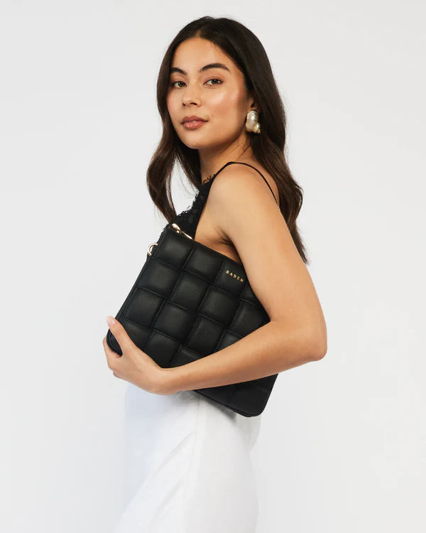 Matilda Shoulder Bag Black Woven | Saben