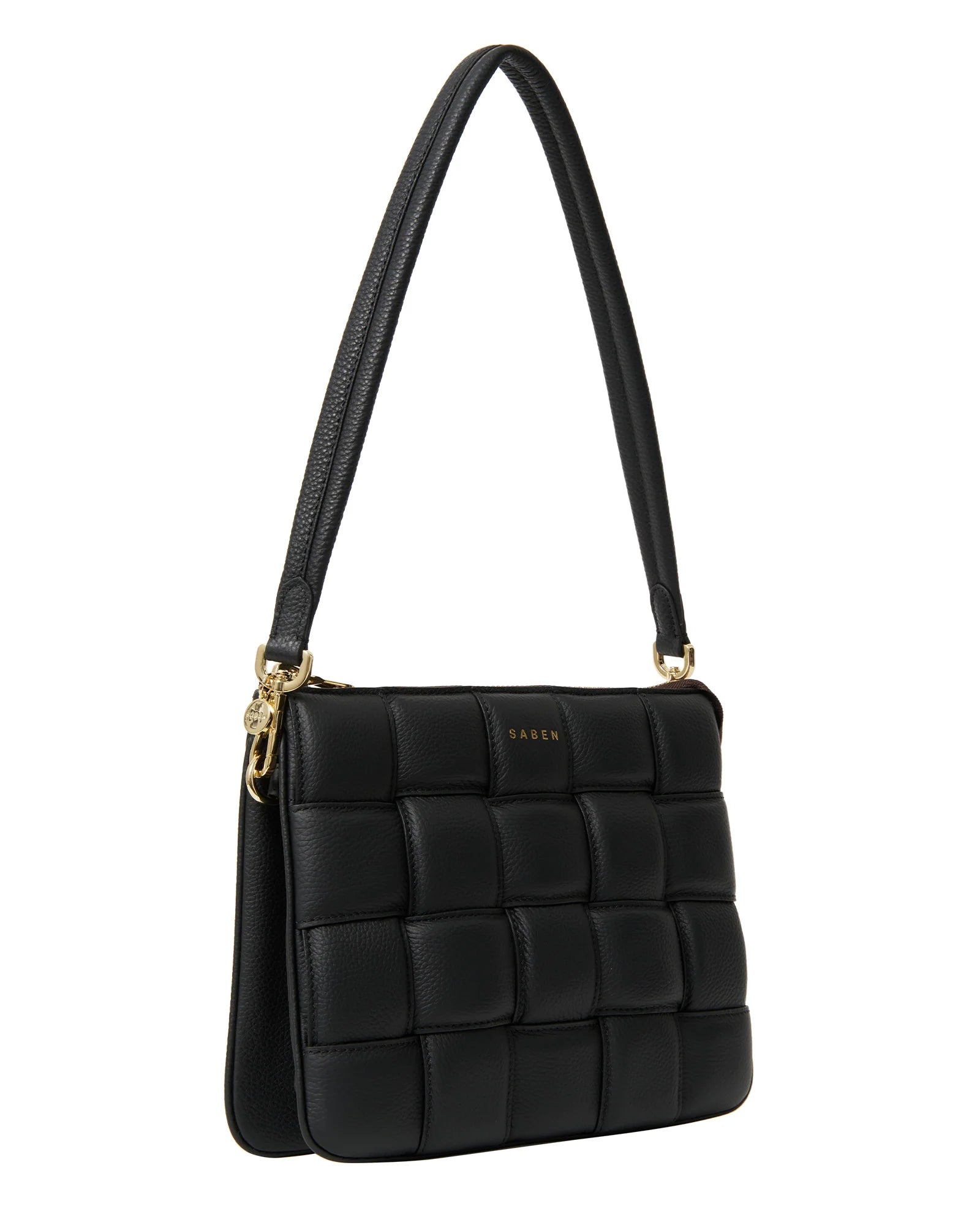 Matilda Shoulder Bag Black Woven | Saben