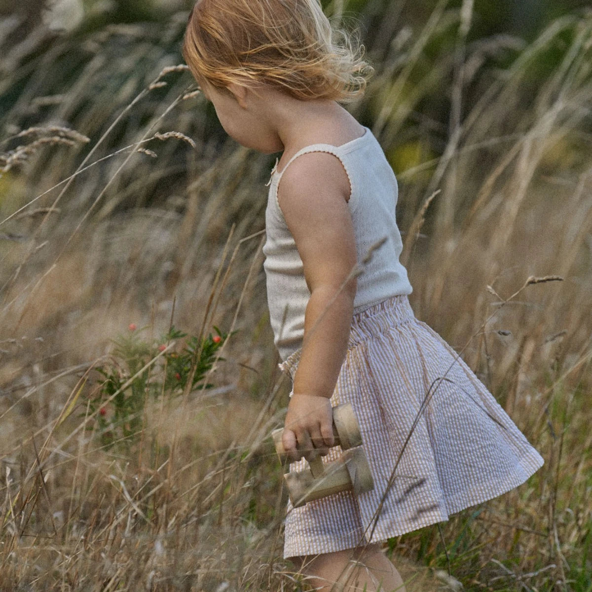 ORCHARD SKIRT SEERSUCKER | Golden Stripe | Nature Baby