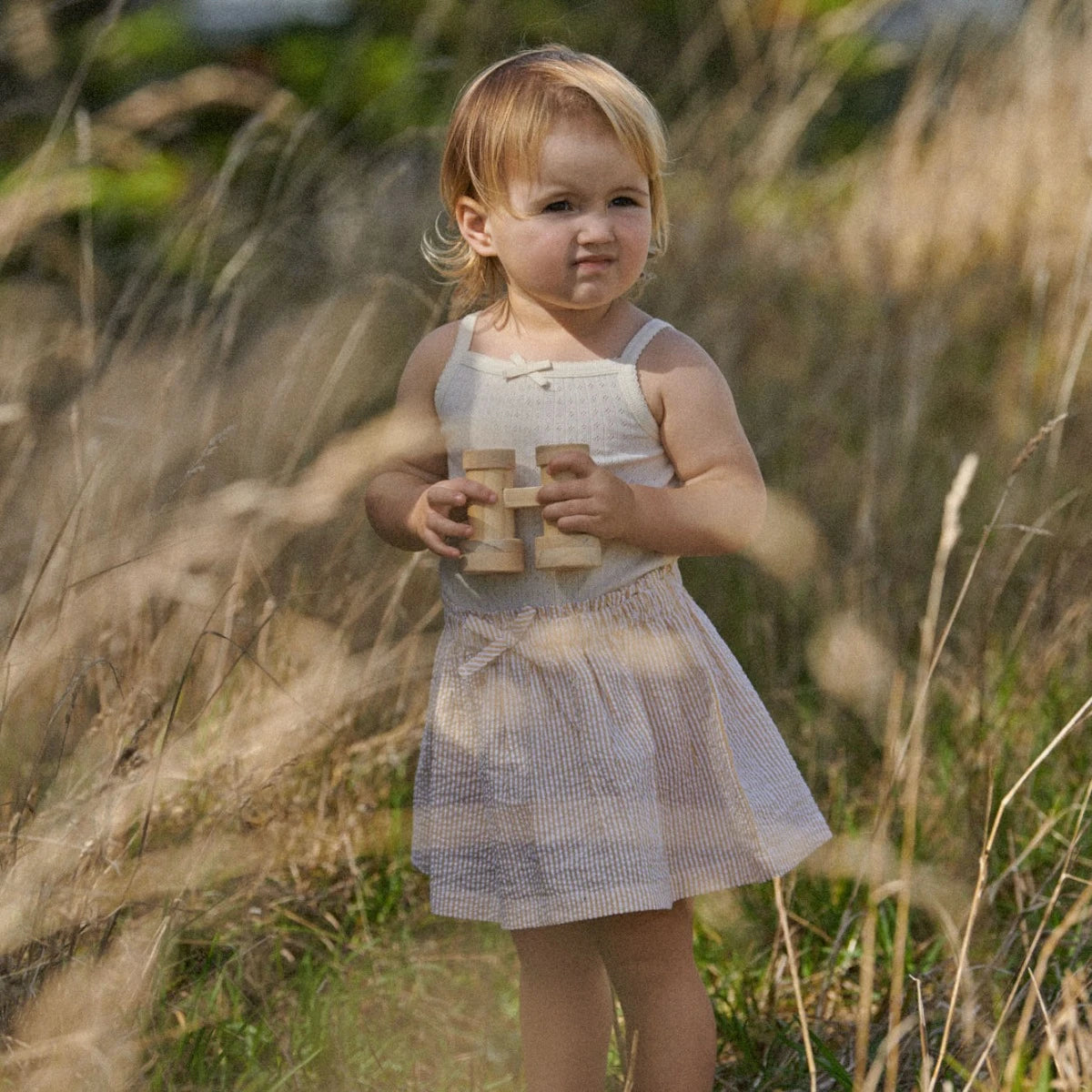 ORCHARD SKIRT SEERSUCKER | Golden Stripe | Nature Baby