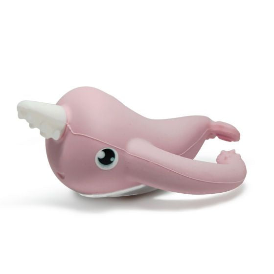 NORA NARWHAL SILICONE TEETHER - OLD ROSE |