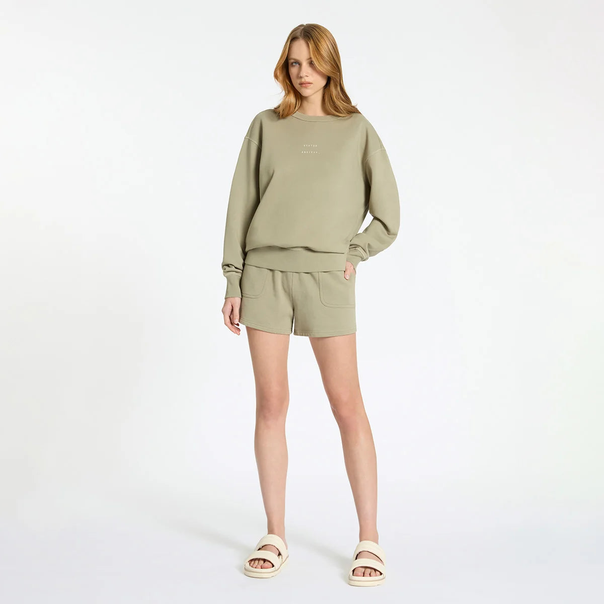 Could Be Nice Logo - Women's Classic Crew - Washed Sage | Status Anxiety