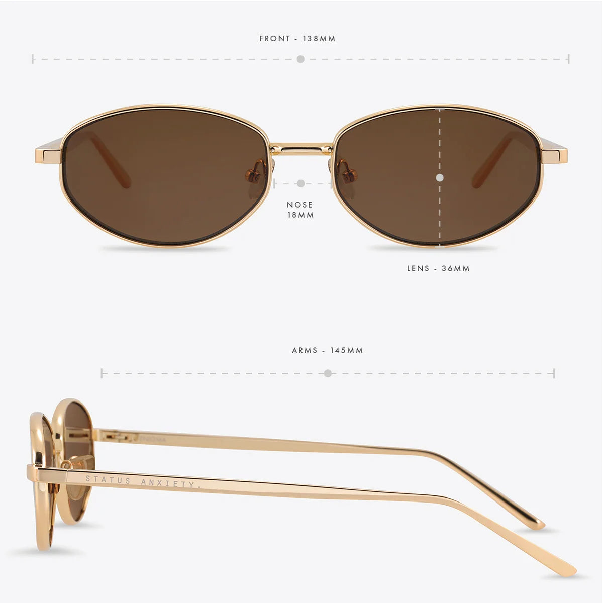 Enigma Sunglasses - Gold | Status Anxiety