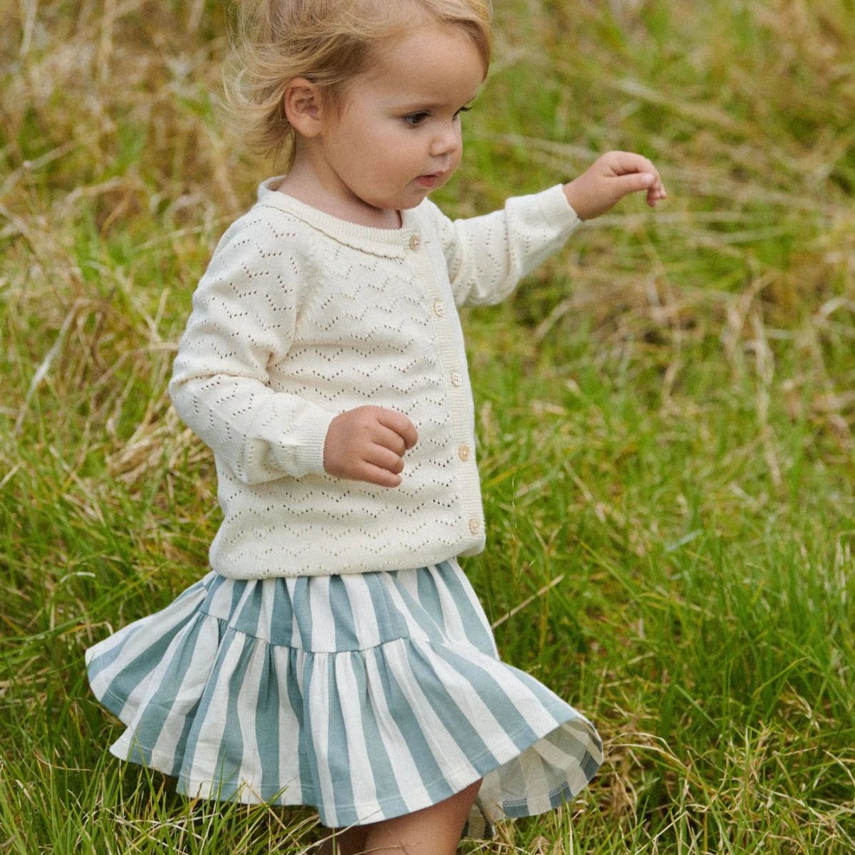 LALA SKIRT. Star Dew Stripe | Nature Baby