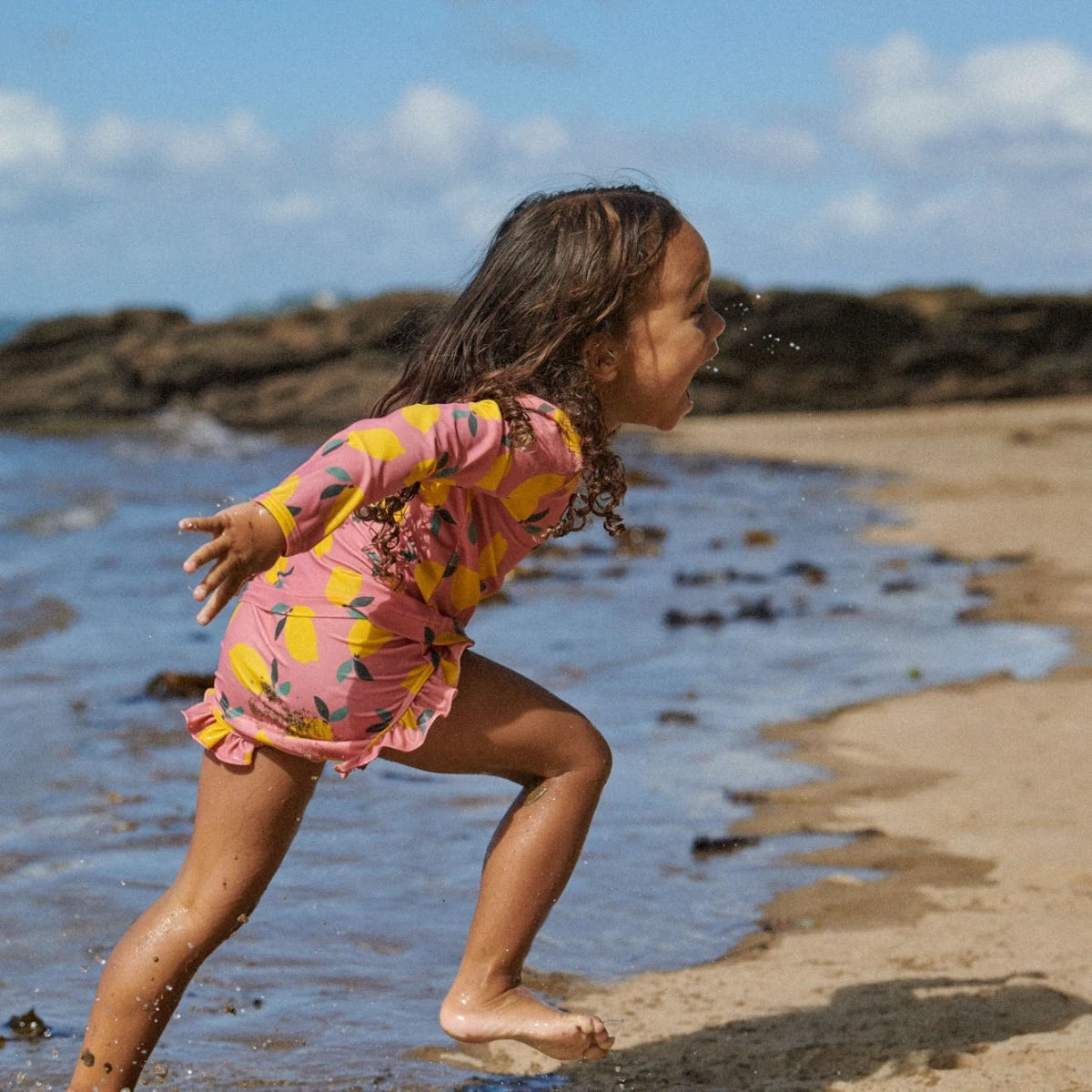 SPLASH TOP | Lemmony Rose Print | Nature Baby