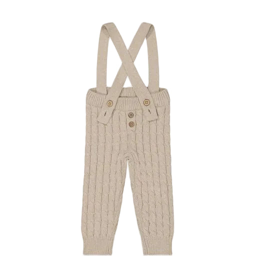 Finn Suspender Knitted Pant - Sand Marle | Jamie Kay
