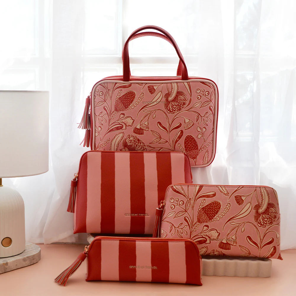 Large Vanity Bag - Trailing Natives / Stripes | Annabel Trends