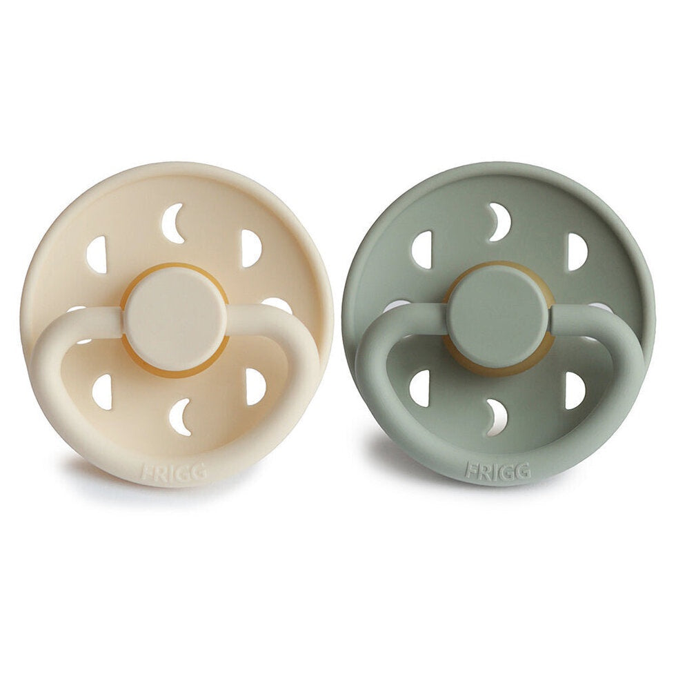Moon Phase Pacifier Cream/Sage Natural Rubber| Frigg