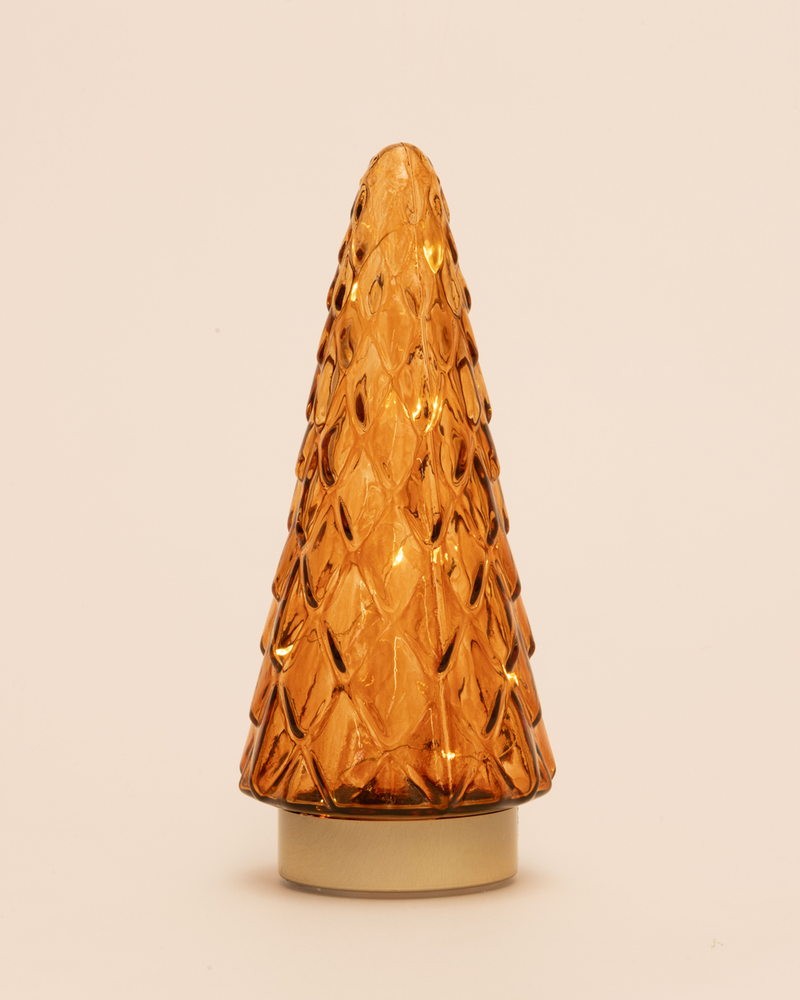 Amber Glass Tree with Gold Base | Stellar Haus