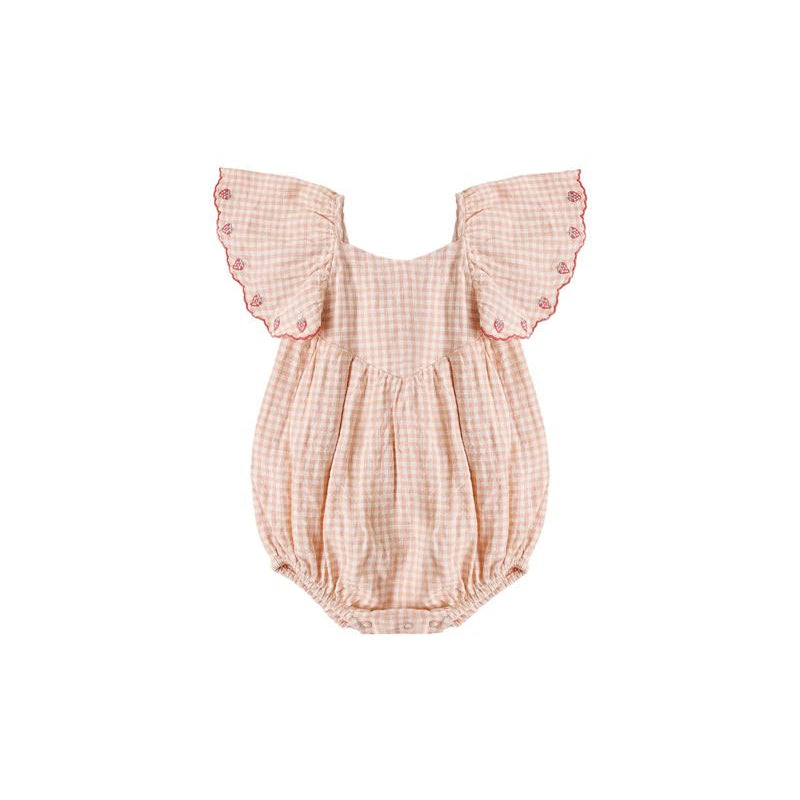 Roxy Romper || Petal Gingham - Petal | Rylee + Cru