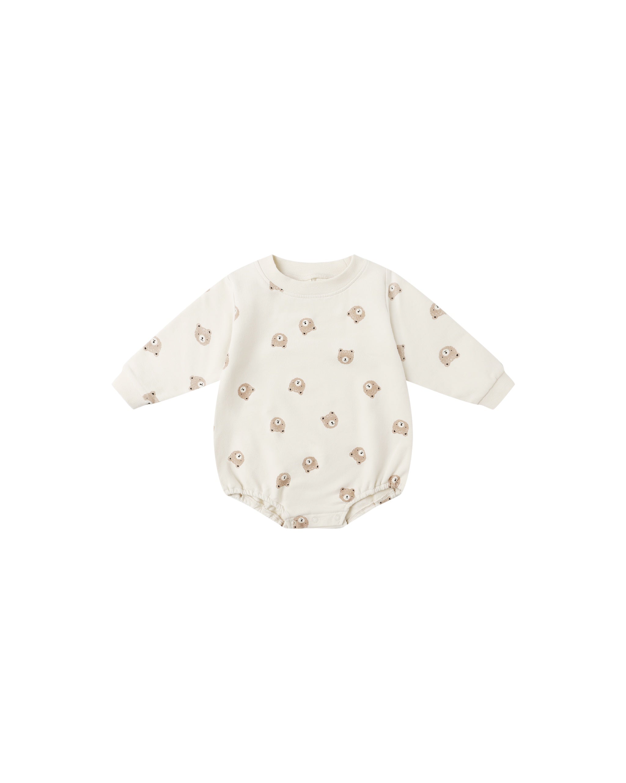 CREWNECK BUBBLE ROMPER || BROWN BEAR | Quincy Mae