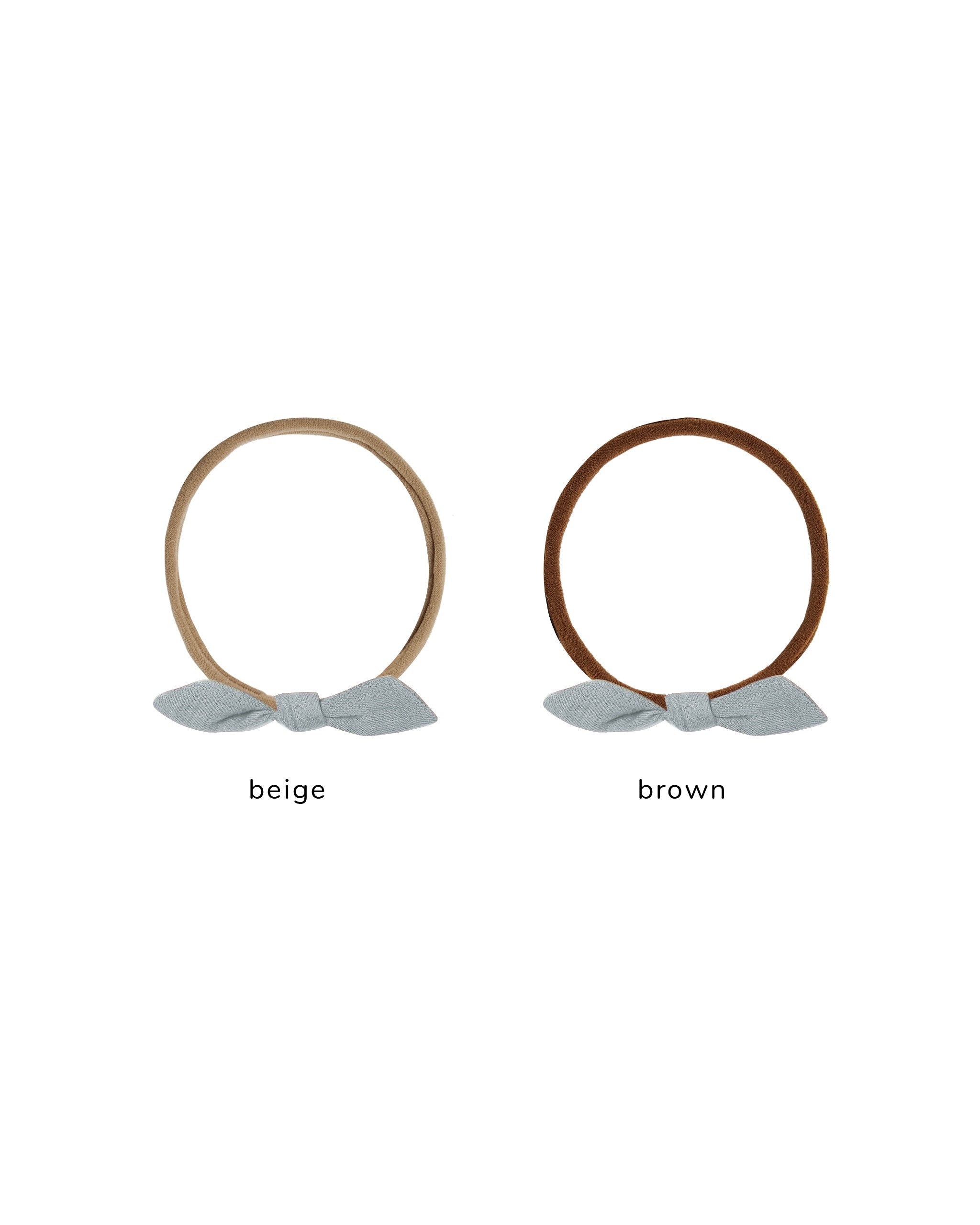 LITTLE KNOT HEADBAND || STEEL BLUE / BEIGE | Quincy Mae