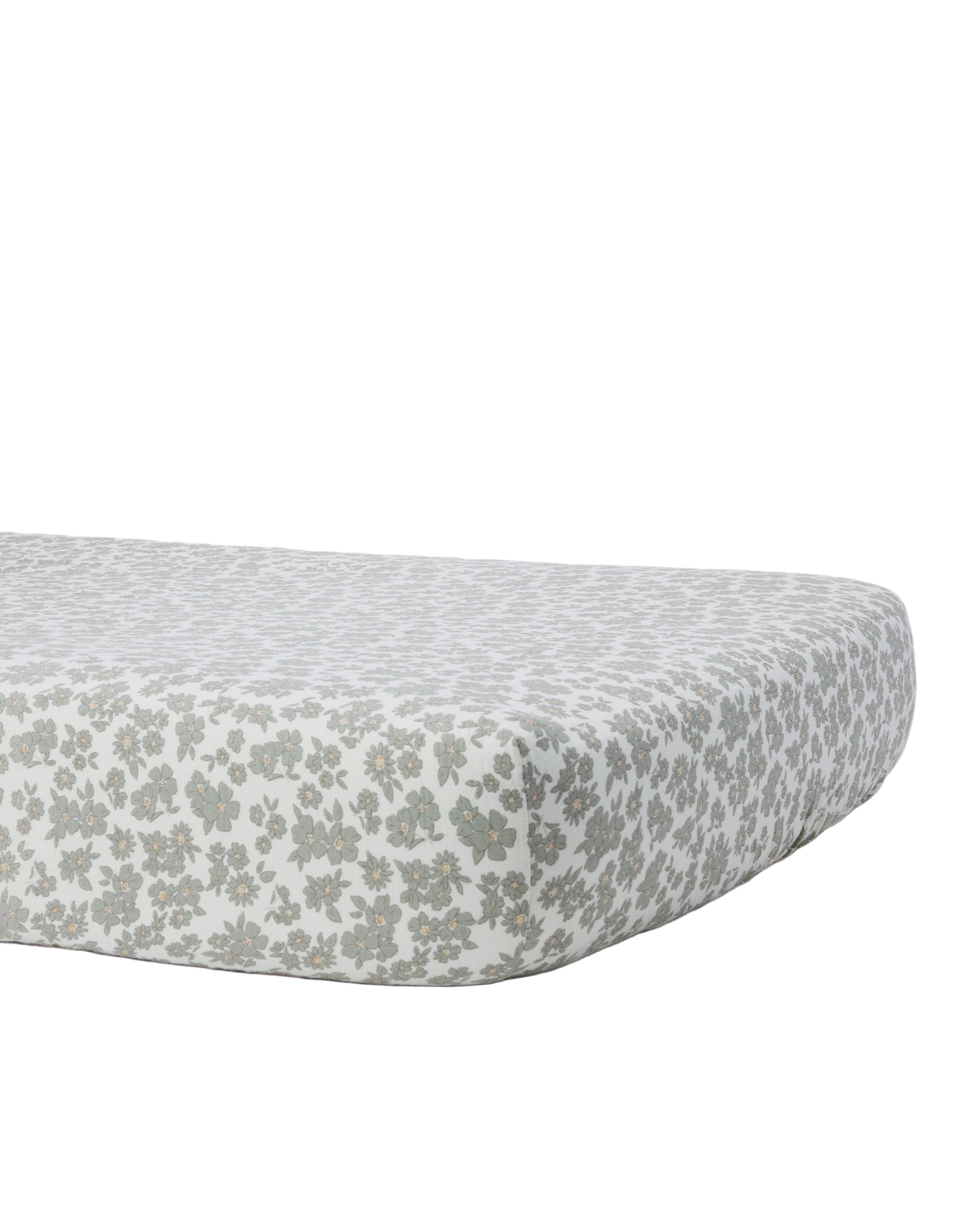 WOVEN CRIB SHEET || GREEN FLORAL | Quincy Mae