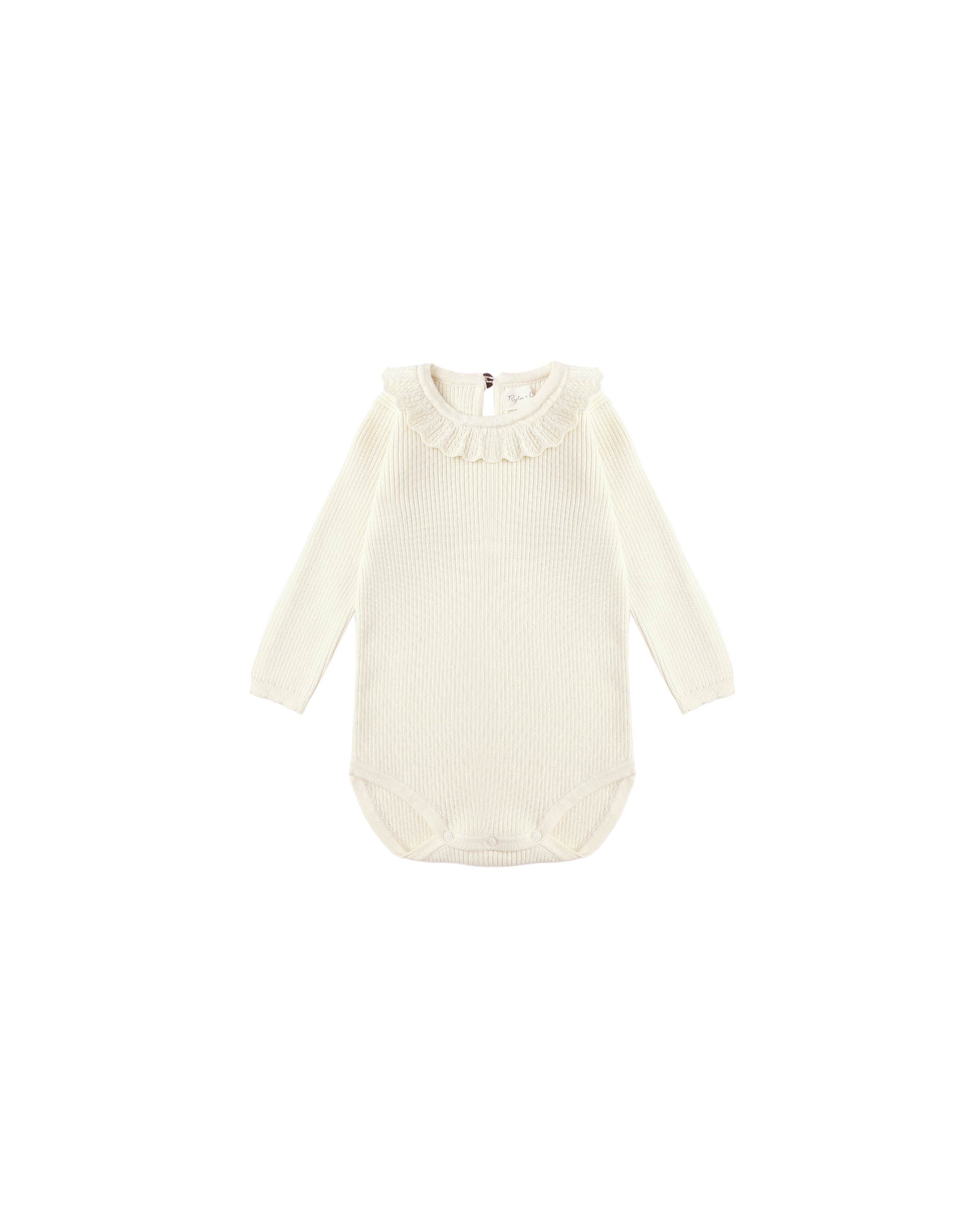 RUFFLE COLLAR BODYSUIT || NATURAL | Rylee + Cru
