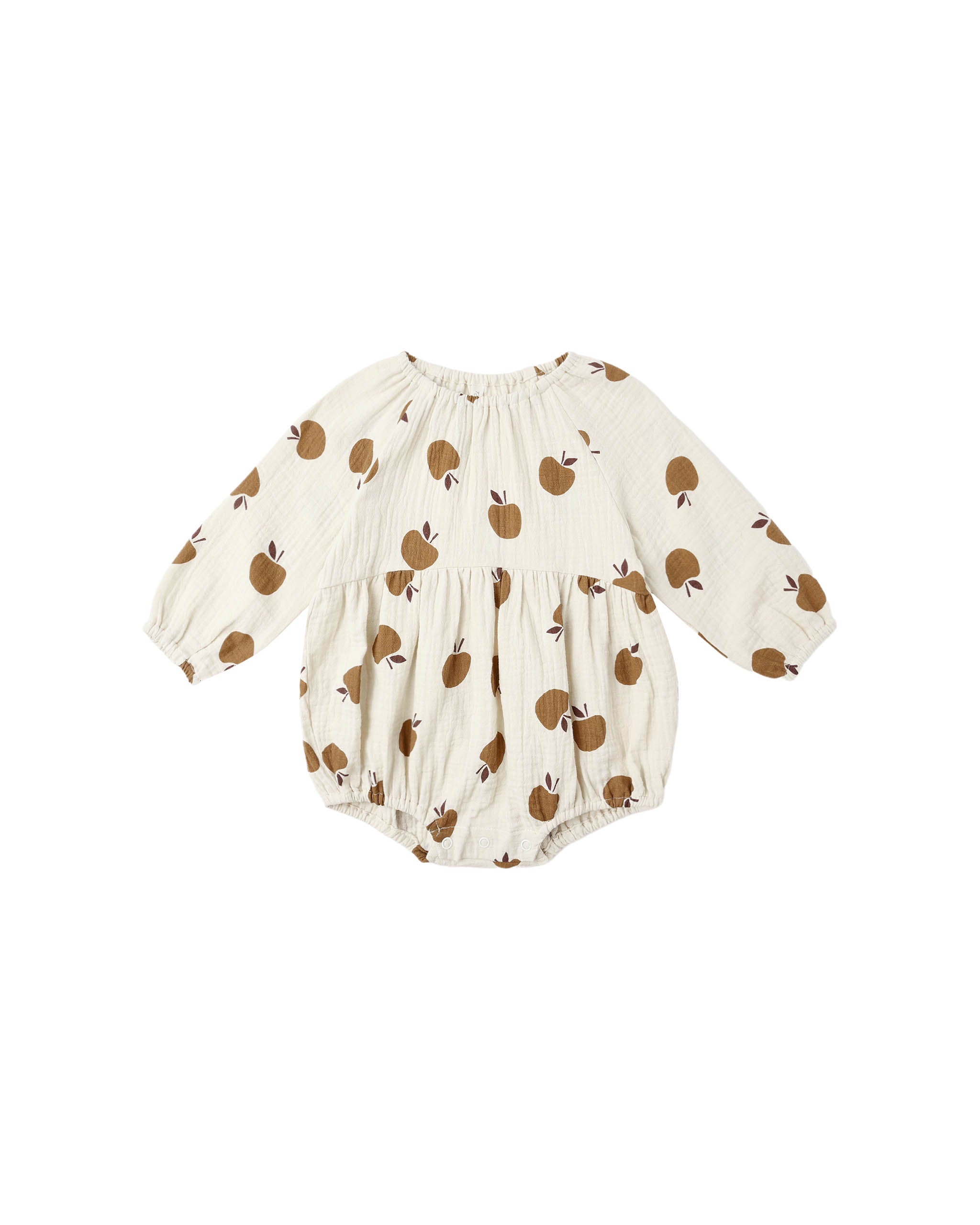 LONG SLEEVE BUBBLE ROMPER || GOLDEN APPLES | Rylee + Cru