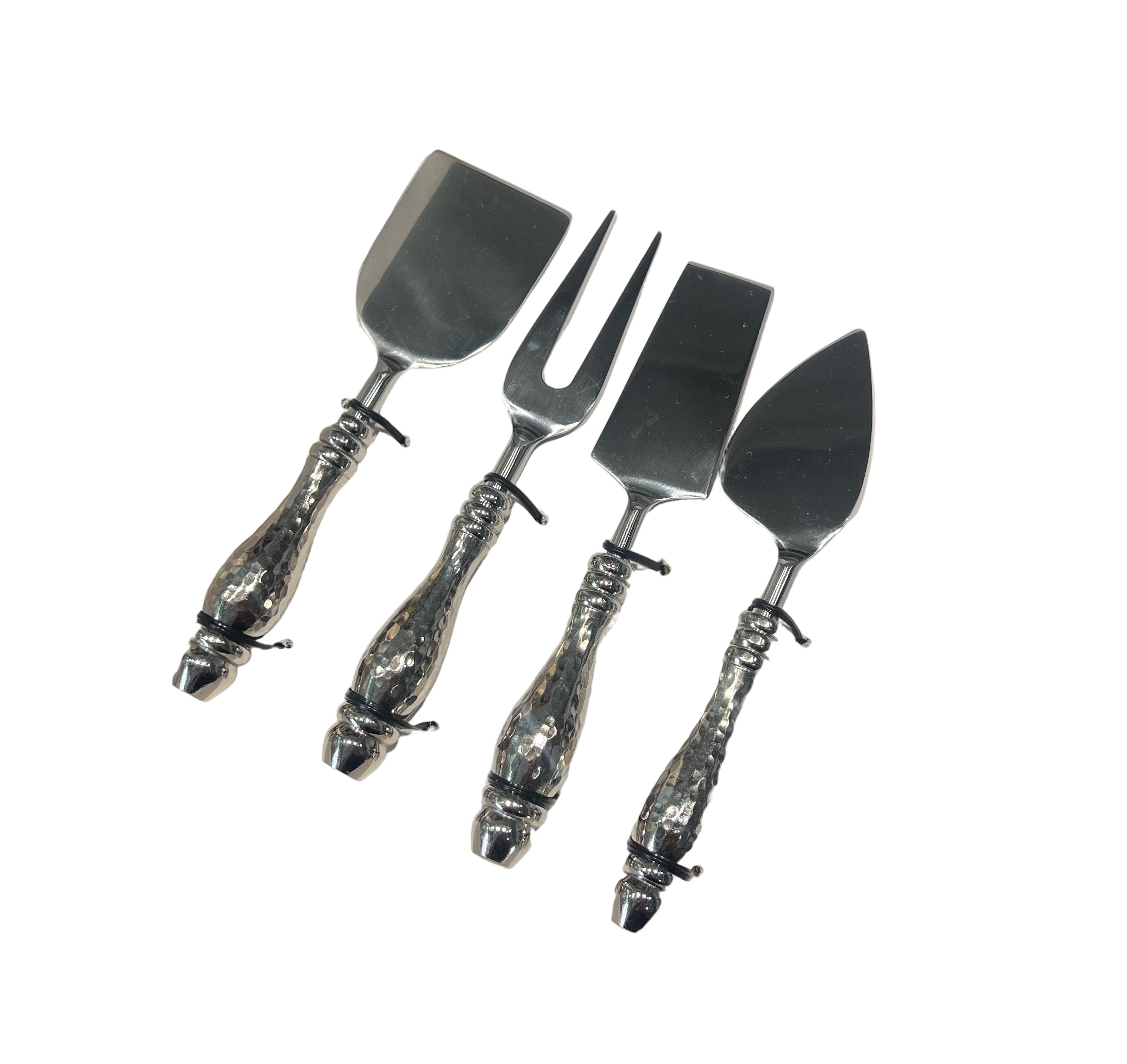 Hammered Effect Cheese Knife Set/4 | Blue Goose Imports