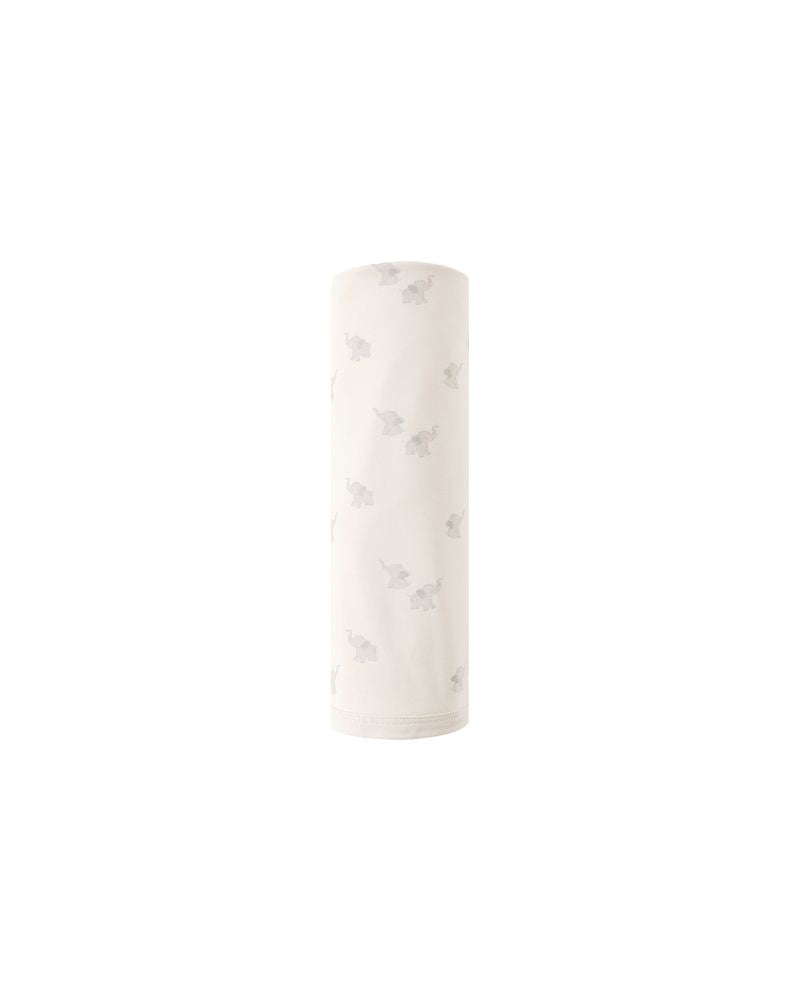 Bamboo Swaddle || Elephants - Natural | Quincy Mae