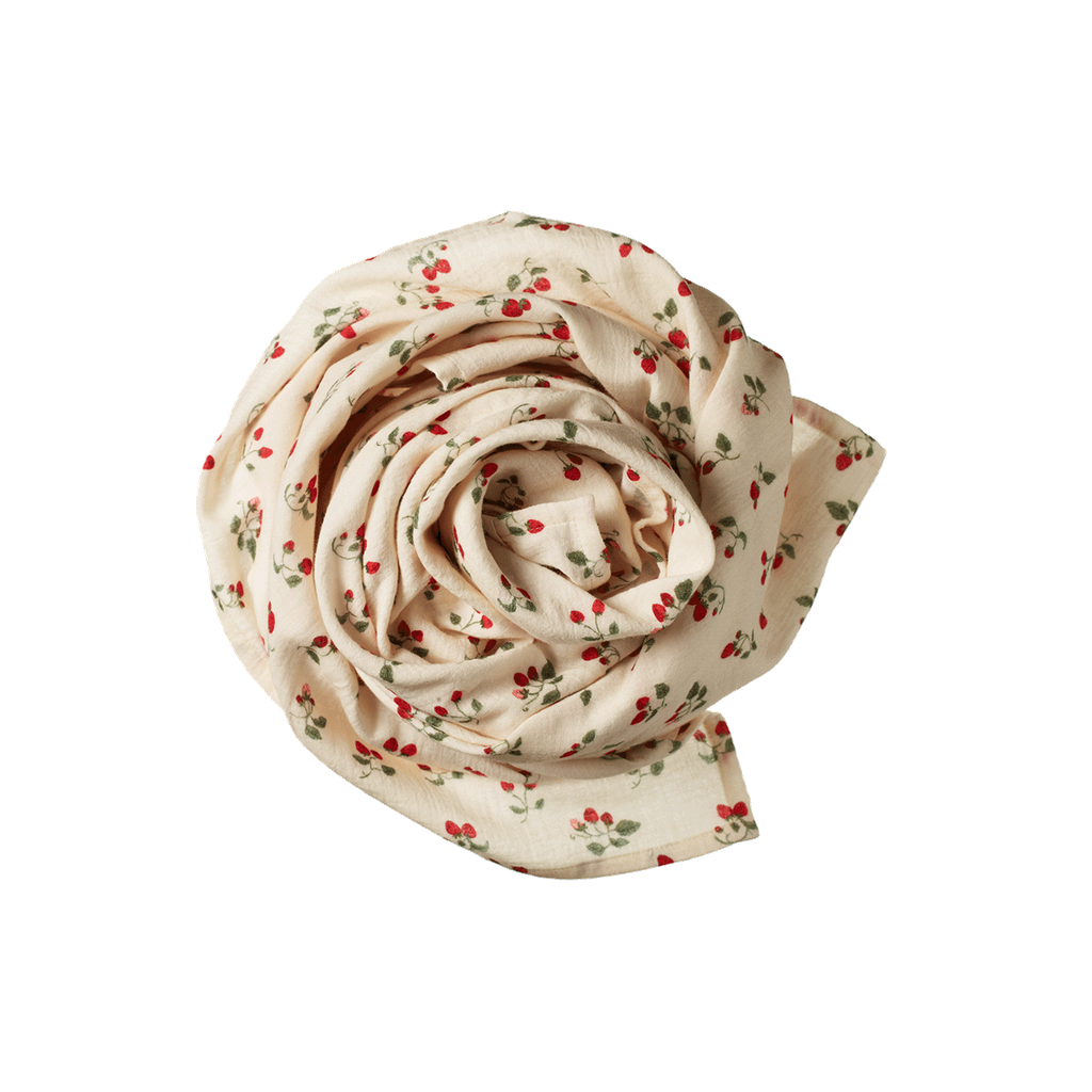 MUSLIN WRAP. Strawberry Blush Print - One Size | Nature Baby