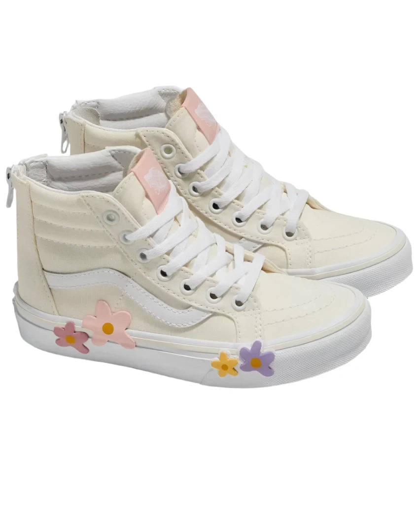 Kids Sk8-Hi Zip Shoe - Egret/Flower | Vans