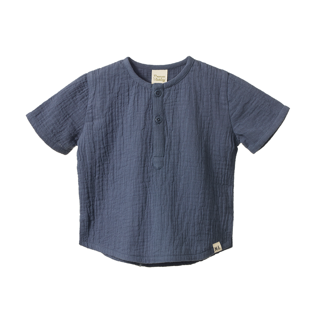 SS CARAVAN SHIRT MUSLIN - Vintage Indigo | Nature Baby