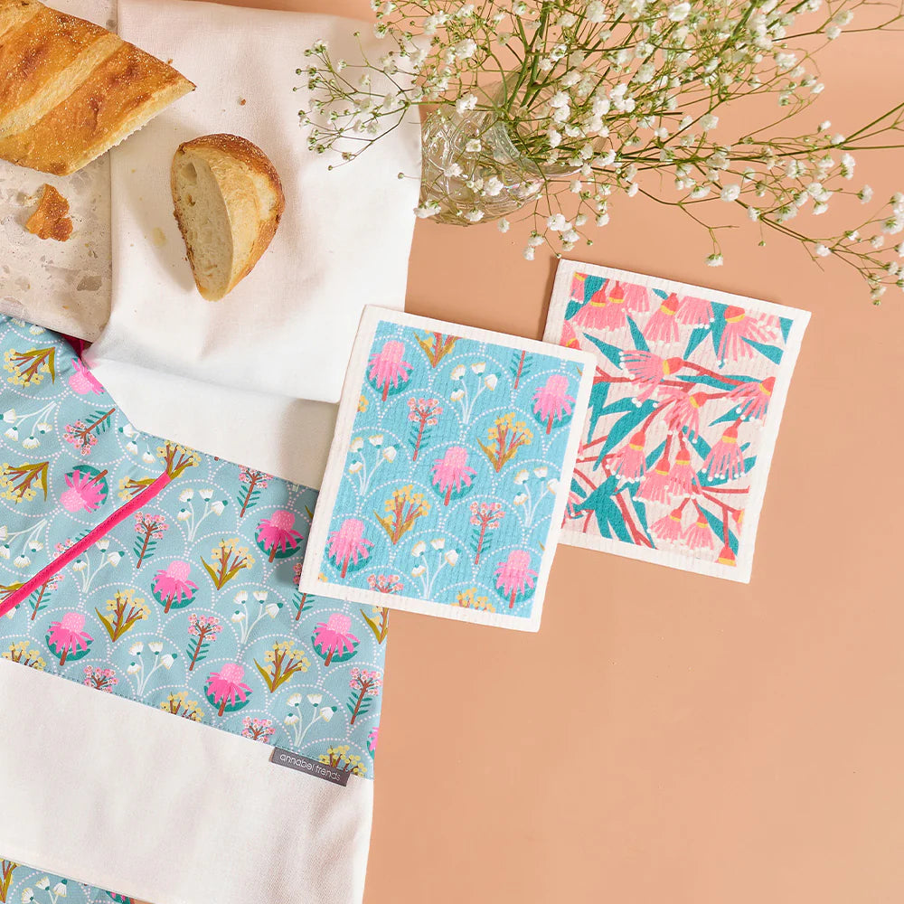 Swedish Style Dish Cloths - Set of 2 - Blossom Branches/Wildflower | Annabel Trends