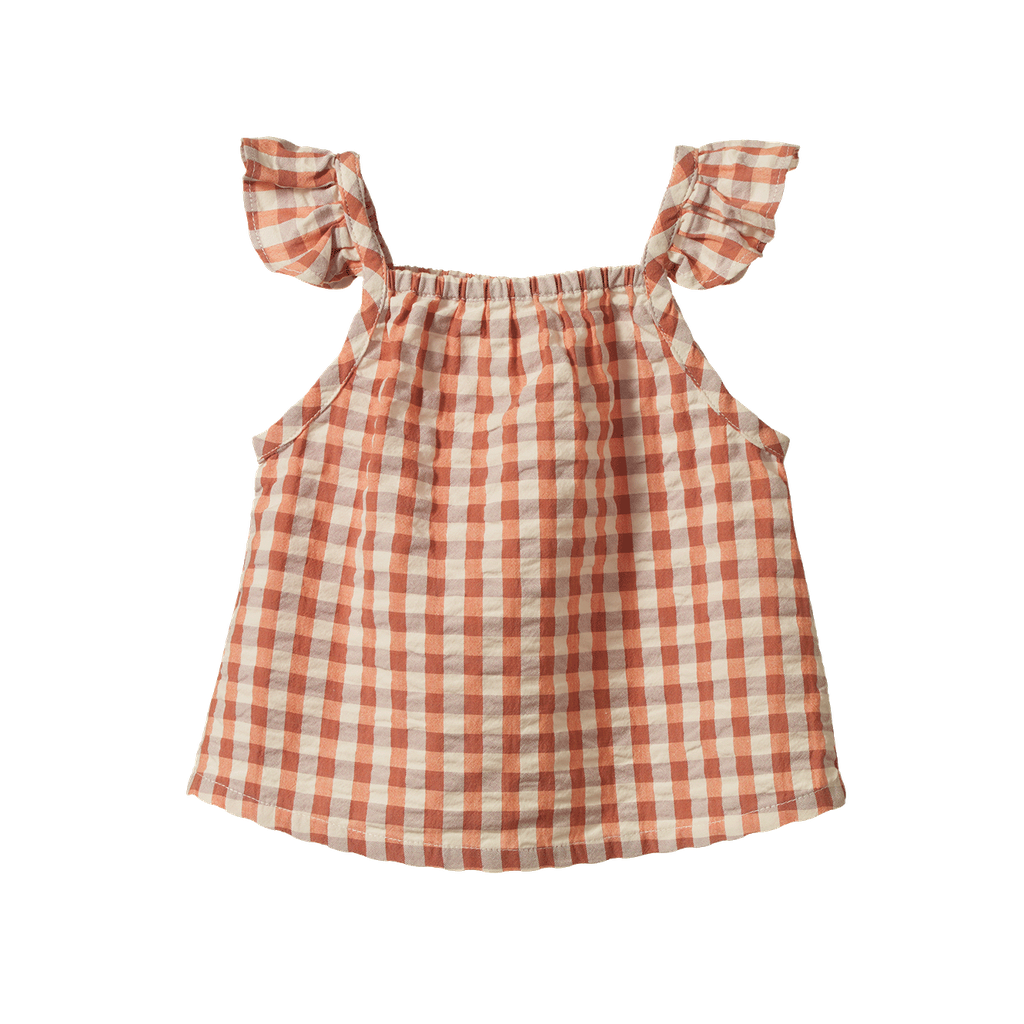 PETAL TOP - Dandelion Gingham | Nature Baby