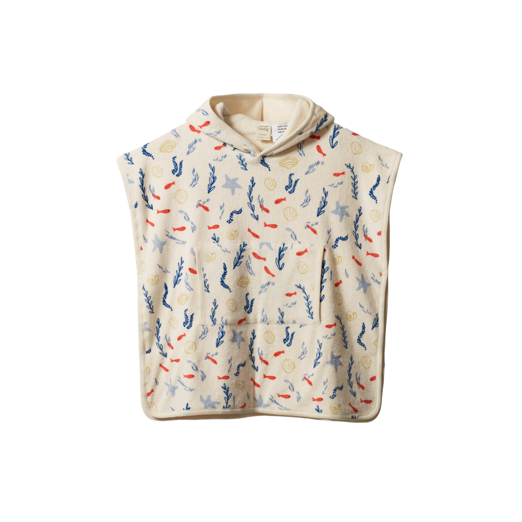 PONCHO TOWEL - Snorkel Print Terry | Nature Baby