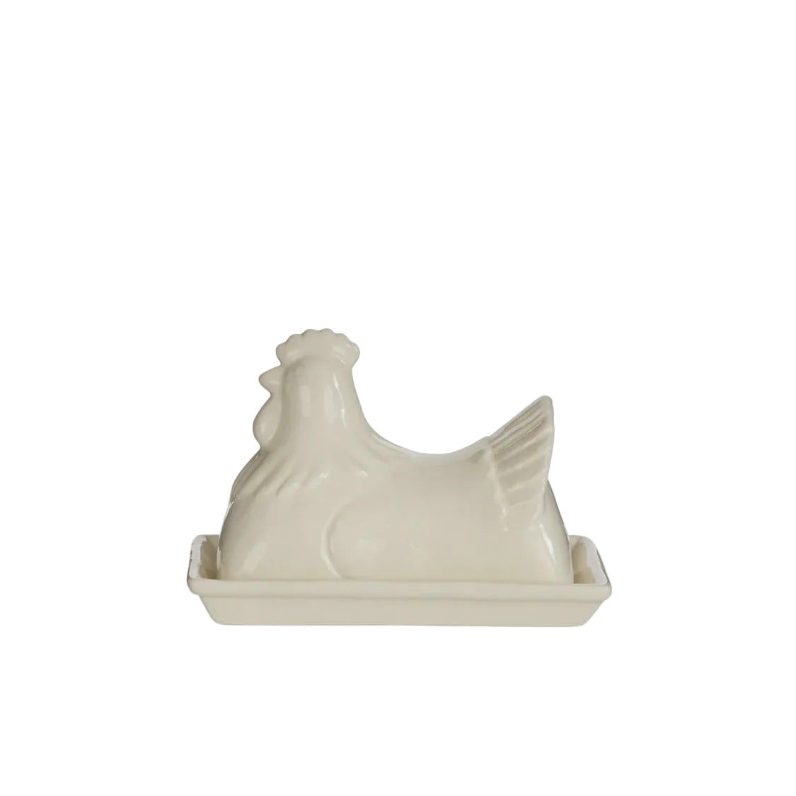 Homestead Hen Butter Dish White | Davis & Waddell