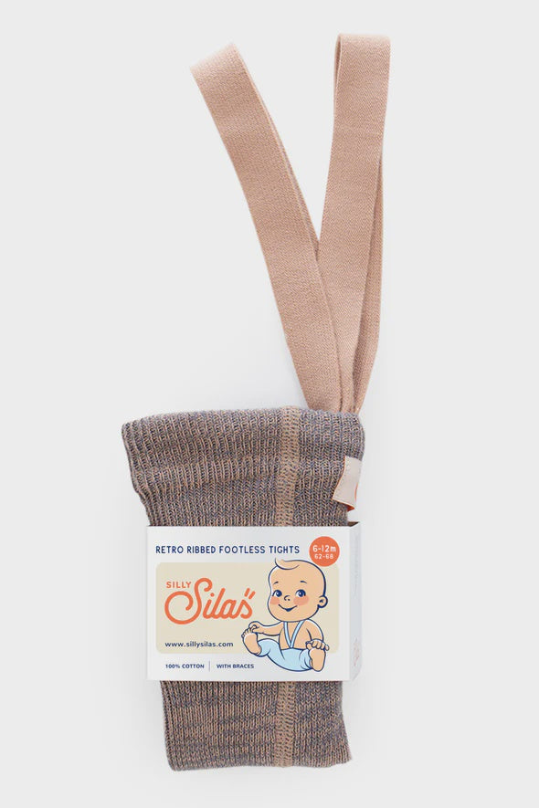 Footless Cotton Tights - Charcoaly Brown | Silly Silas