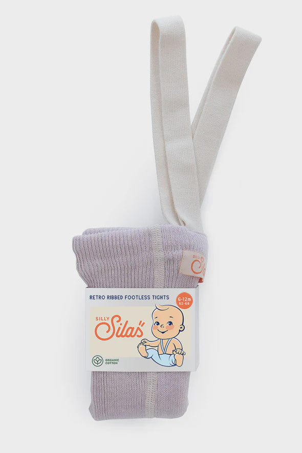Footless Cotton Tights - CREAMY LAVENDER | Silly Silas