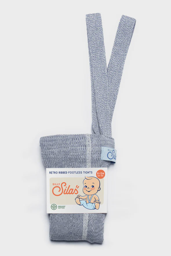 Footless Cotton Tights - Marshmallow Sky | Silly Silas