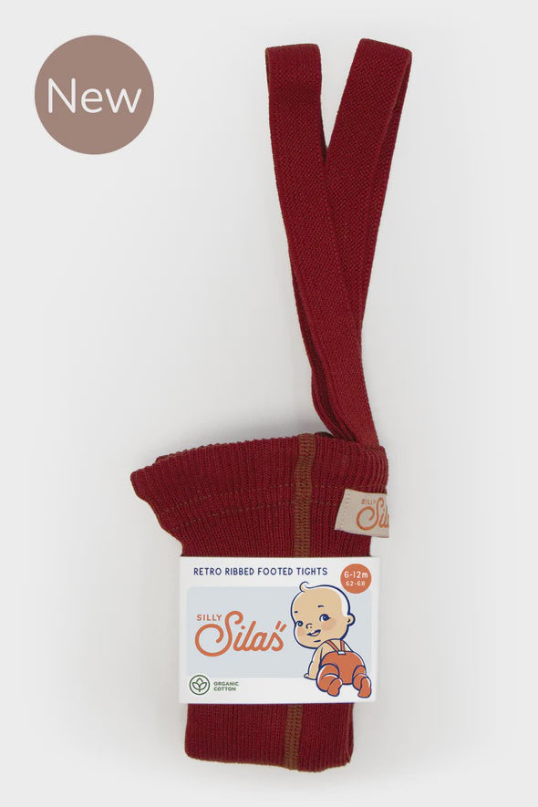 Footed Cotton tights - Maple Leaf | Silly Silas